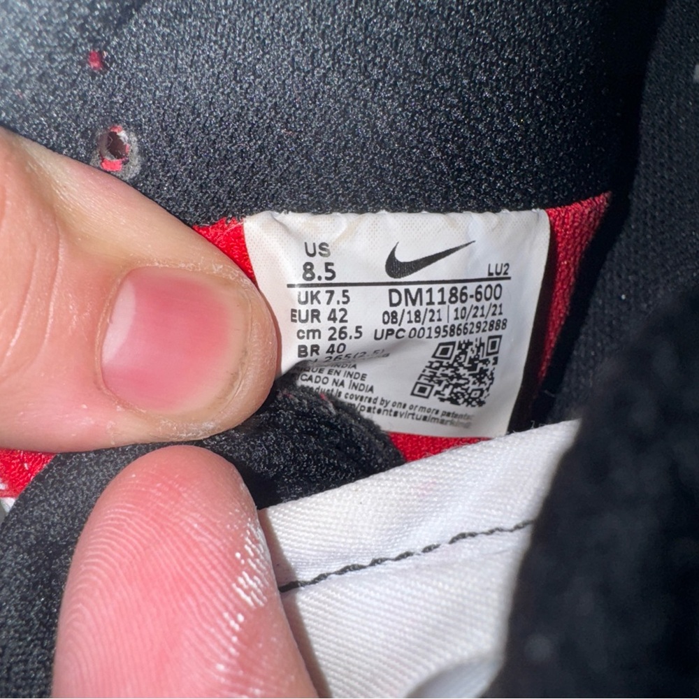 Mens  Size 8.5 Nike Court Vision Mid   Red/white/black  2022 DM1186-600 - Picture 7 of 7